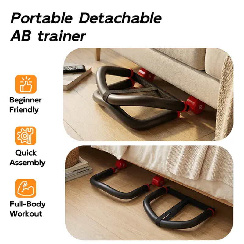 HOPHORSE Ab & Core Exercise Machine,Home Gym Sit up Trainer,Adjustable Automatic Rebound,4 Resistance Levels,Core Workout Equipment with Resistance Bands